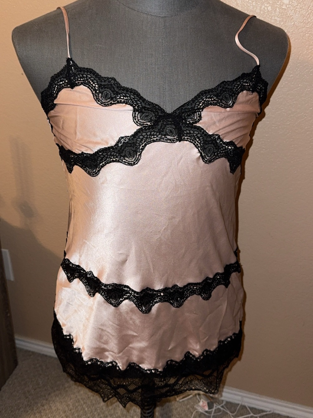Vintage Victoria's Secret satin lace chemise slip dress